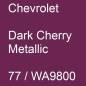 Preview: Chevrolet, Dark Cherry Metallic, 77 / WA9800.